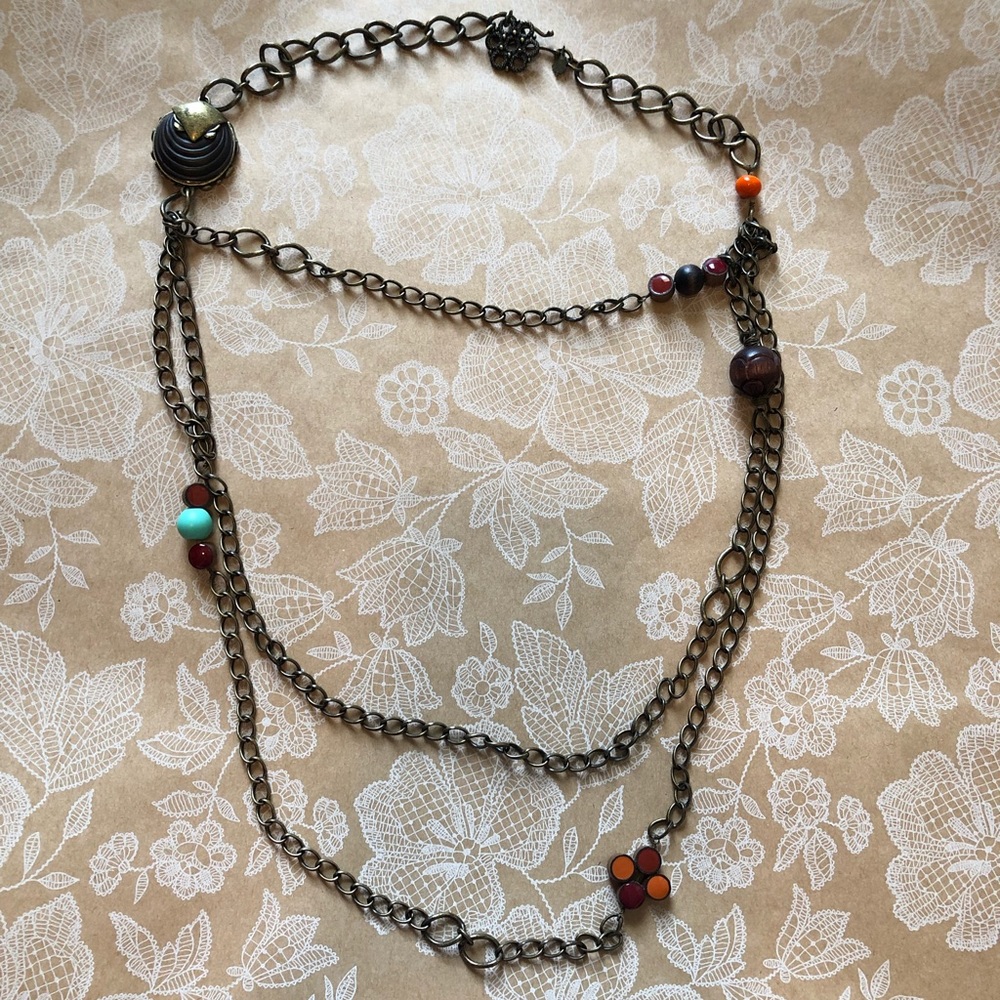 Lucky Brand Layered Necklace, Bronze